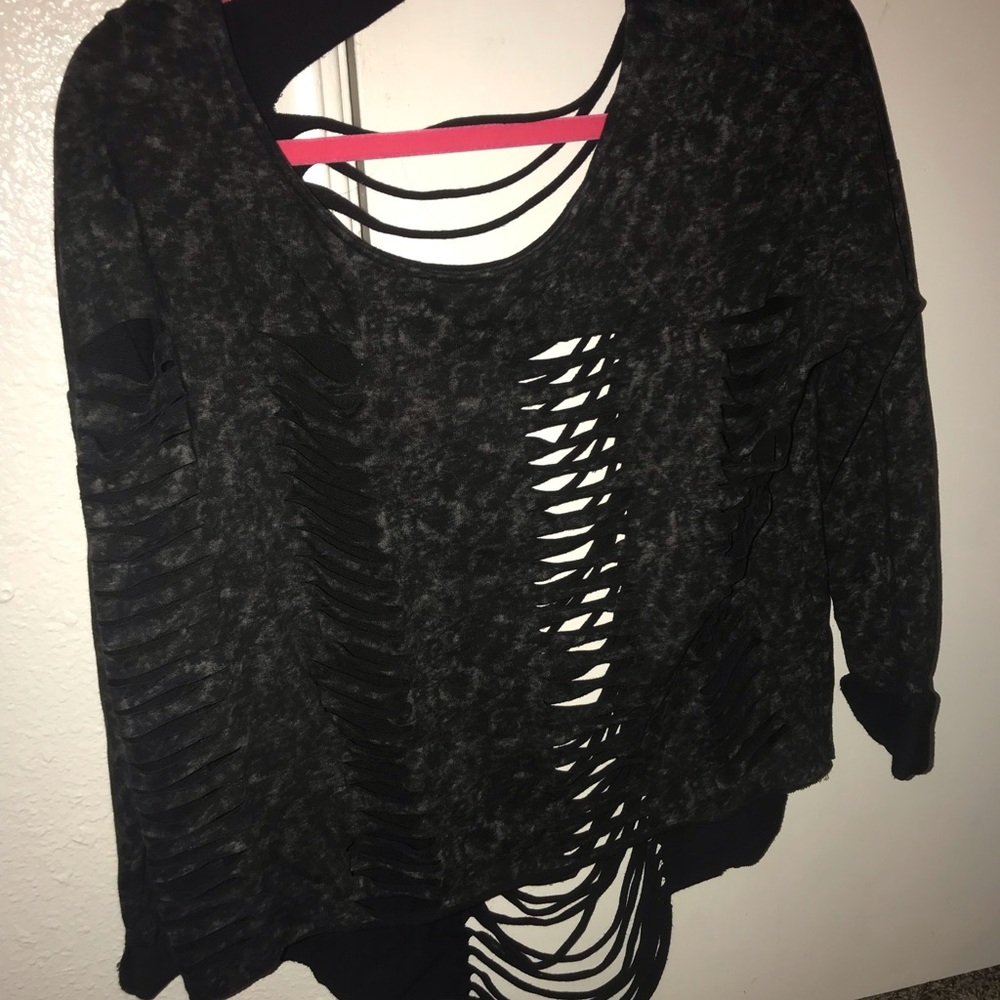 Distressed long sleeve